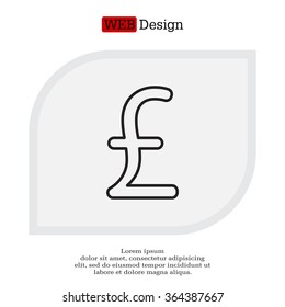 sterling sign, vector design for website, line icon