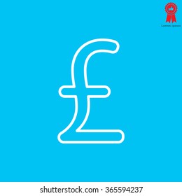 sterling sign, vector design for website, line icon