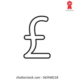 sterling sign, vector design for website, line icon