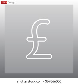 sterling sign, vector design for website, line icon