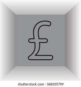 sterling sign, vector design for website, line icon