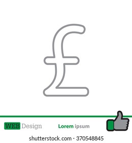 sterling sign, vector design for website, line icon