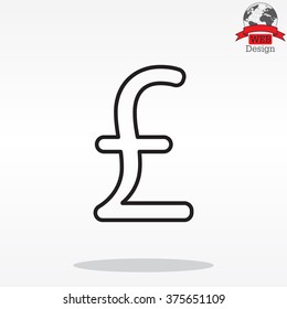 sterling sign, vector design for website, line icon