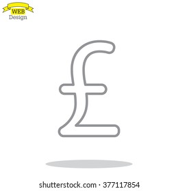 sterling sign, vector design for website, line icon
