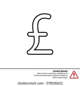 sterling sign, vector design for website, line icon