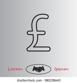 sterling sign, vector design for website, line icon