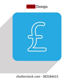 sterling sign, vector design for website, line icon