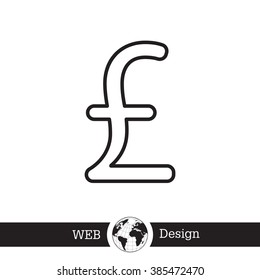 sterling sign, vector design for website, line icon