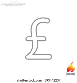 sterling sign, vector design for website, line icon