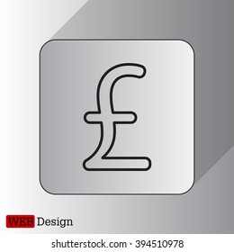sterling sign, vector design for website, line icon