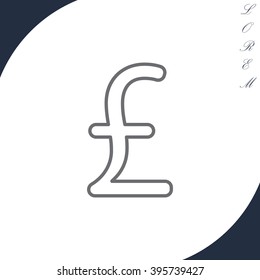 sterling sign, vector design for website, line icon