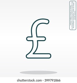 sterling sign, vector design for website, line icon