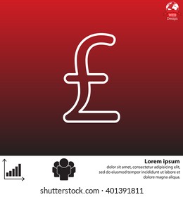 sterling sign, vector design for website, line icon