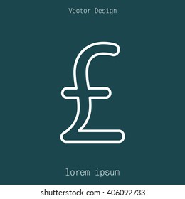 sterling sign, vector design for website, line icon