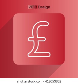 sterling sign, vector design for website, line icon
