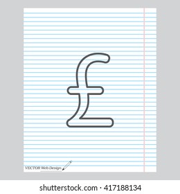 sterling sign, vector design for website, line icon