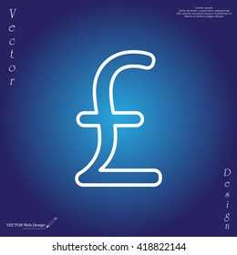 sterling sign, vector design for website, line icon