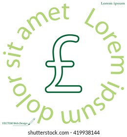 sterling sign, vector design for website, line icon