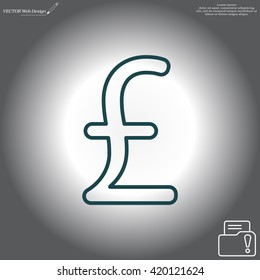 sterling sign, vector design for website, line icon