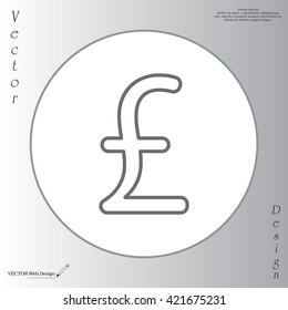 sterling sign, vector design for website, line icon
