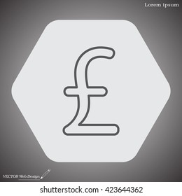 sterling sign, vector design for website, line icon
