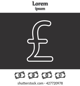sterling sign, vector design for website, line icon