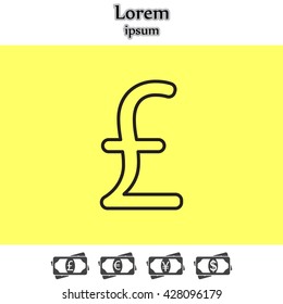 sterling sign, vector design for website, line icon