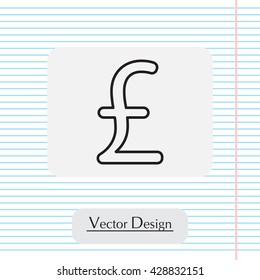 sterling sign, vector design for website, line icon