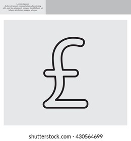 sterling sign, vector design for website, line icon