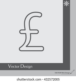 sterling sign, vector design for website, line icon