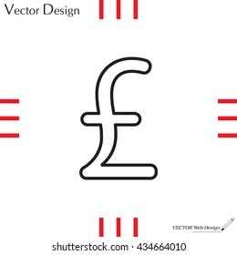 sterling sign, vector design for website, line icon