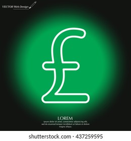 sterling sign, vector design for website, line icon