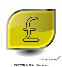 sterling sign, vector design for website, line icon