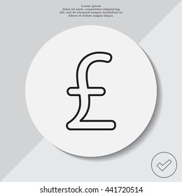 sterling sign, vector design for website, line icon