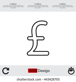 sterling sign, vector design for website, line icon