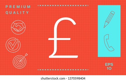 Sterling symbol . Graphic elements for your design