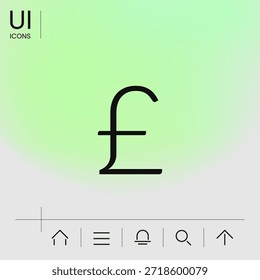 Ícone de símbolo de libra esterlina, elementos para seu design