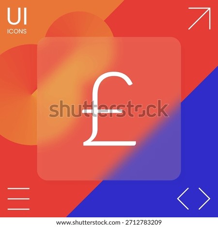 Sterling symbol icon, elements for your design