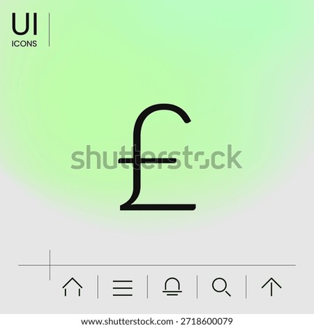 Sterling symbol icon, elements for your design