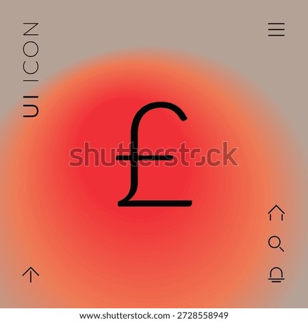 Sterling symbol icon, elements for your design