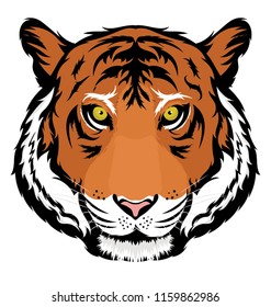 Stern Look On Tiger Face Stock Vector (Royalty Free) 1159862986 ...