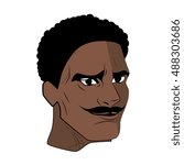Stern man face illustration.