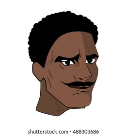 Stern man face illustration.