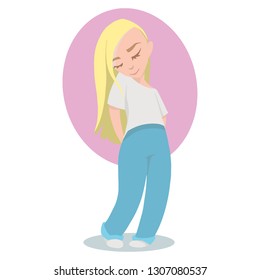 Sternal girl. Vector illustration in cartoon style.