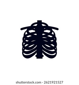 Símbolo de Ilustración vectorial de huesos de pecho de esternón Emoji Signo Icono Diseño plano