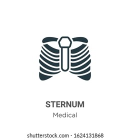 Sternum glyph icon vector on white background. Flat vector sternum icon symbol sign from modern medical collection for mobile concept and web apps design.