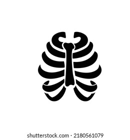 Sternum Silhouette Vector Illustration, Black Design Icon, Glyph.