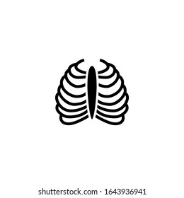 Sternum Vector Icon In Black Flat Shape Design Isolated On White Background