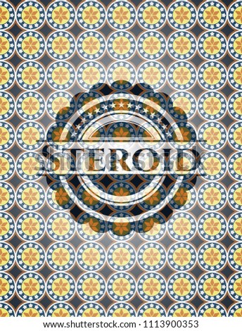 Steroid arabic badge background. 