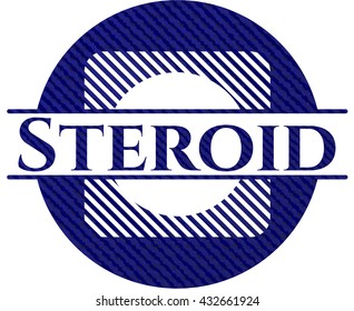 Insignia esteroide con textura de denim
